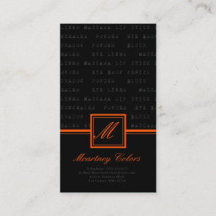 100 Orange Make Up Words Artist Business Card
