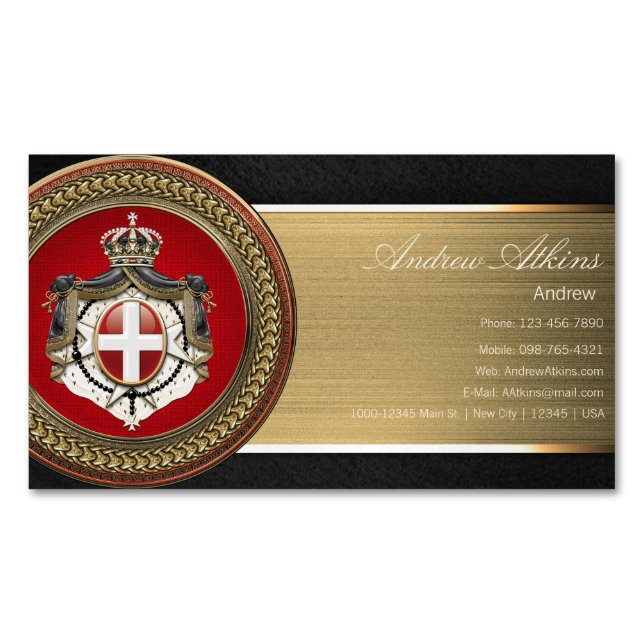 [100] Order of Malta - SMOM Coat of Arms Magnetic Business Card (Front)