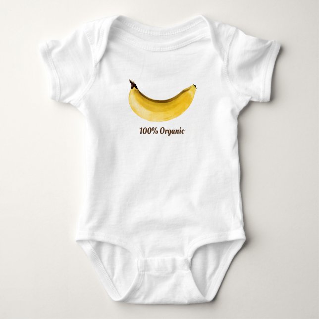 "100% ORGANIC BANANA BABY" #foodiepower  Baby Bodysuit (Front)