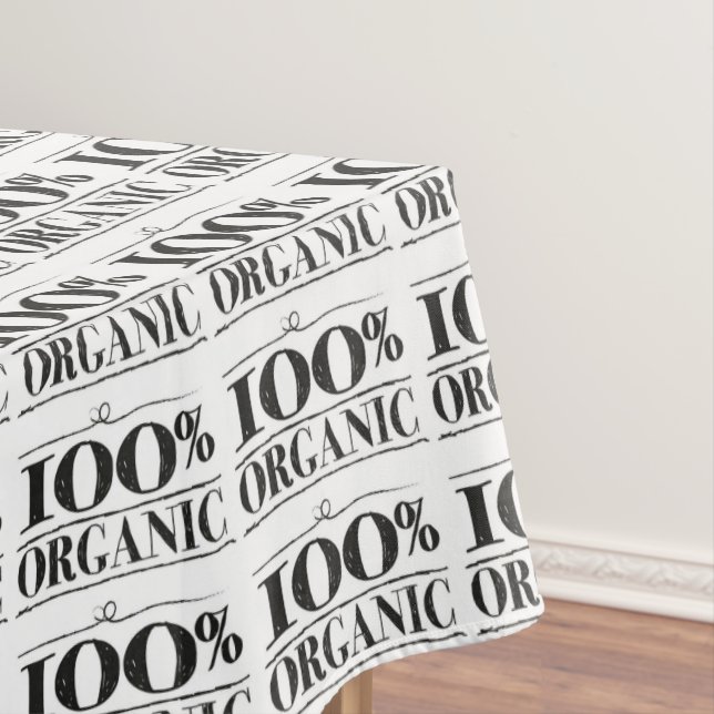 100% Organic Black White Pattern  Tablecloth (In Situ)