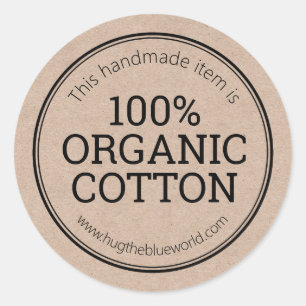 100% Organic Cotton Eco Friendly Classic Round Sticker