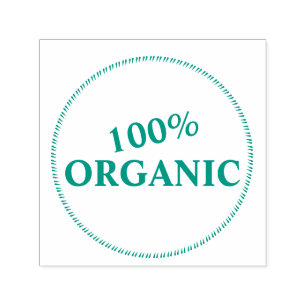 100% organic framed circle round   YOUR LOGO green Self-inking Stamp