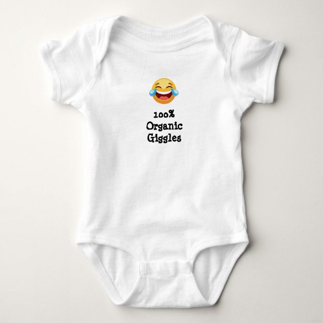 100% Organic Giggles Baby Bodysuit (Front)