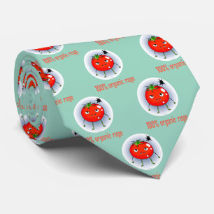 100% Organic Rage Funny Angry Tomato Tie