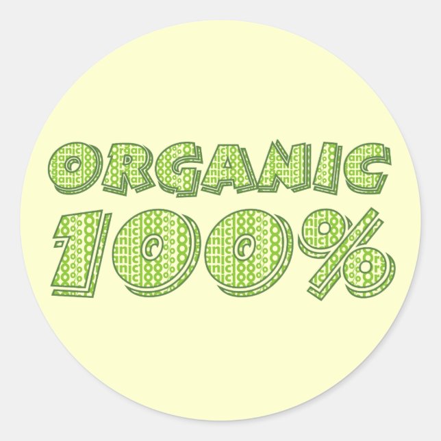 100% Organic Stickers (Front)