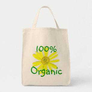 100% ORGANIC YELLOW DAISEY TOTE BAG
