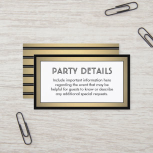 100 Pack Details Enclosure Black, White & Gold Business Card