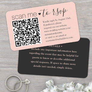 100 Pack DIY Colours Pink & Black Details & QR RSV Business Card