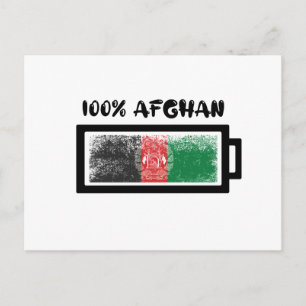 100 Percent Afghan Flag Postcard