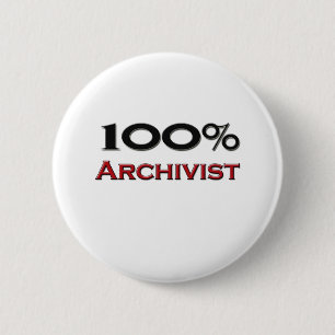 100 Percent Archivist 6 Cm Round Badge