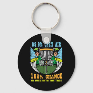 100 Percent Chance Disc Hits Tree Frisbee Golf Men Key Ring