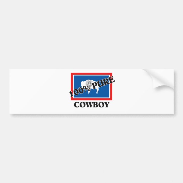 100 Percent Cowboy Bumper Sticker (Front)
