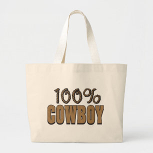 100 Percent Cowboy Large Tote Bag