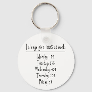 100 percent in office key ring