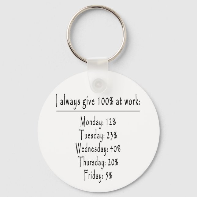 100 percent in office key ring (Front)