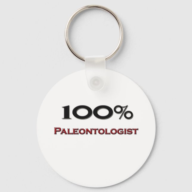 100 Percent Paleontologist Key Ring (Front)