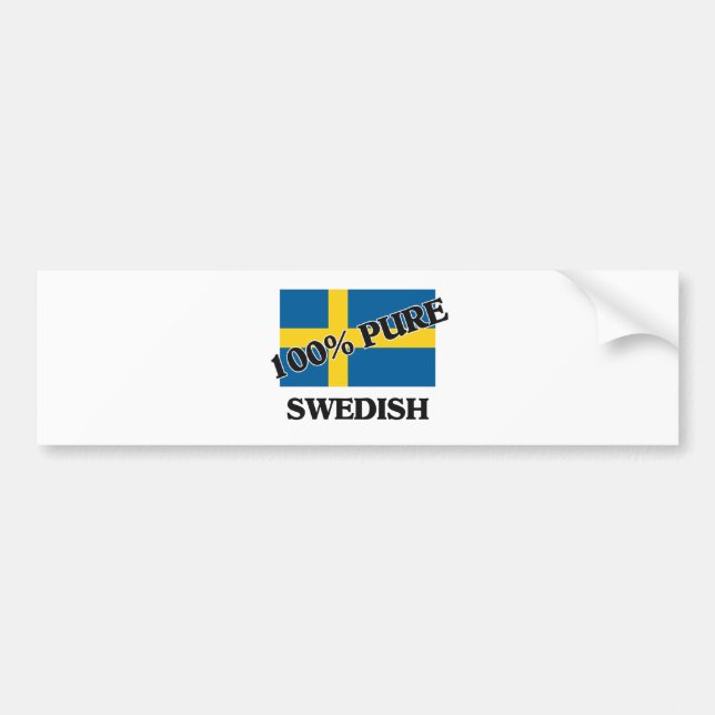 100 Percent SWEDISH Bumper Sticker (Front)