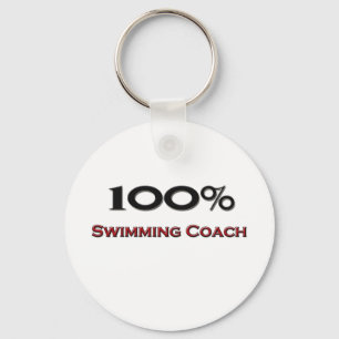100 Percent Swimming Coach Key Ring