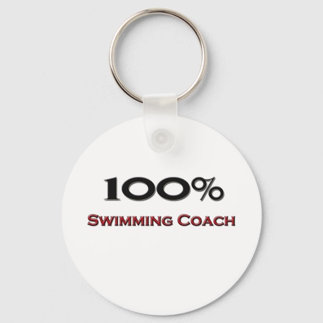 100 Percent Swimming Coach Key Ring (Front)