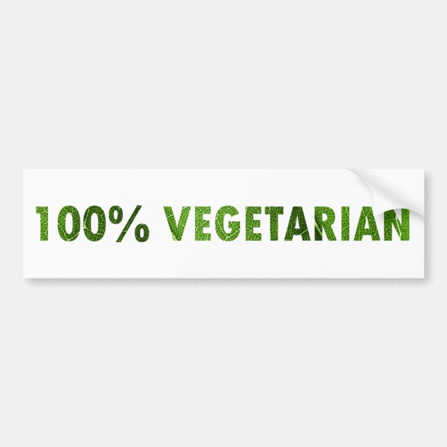 100 PERCENT VEGETARIAN BUMPER STICKER (Front)
