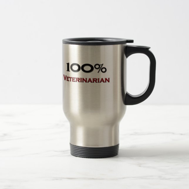 100 Percent Veterinarian Technician Travel Mug (Right)