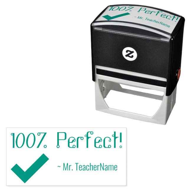 "100% Perfect!" Teaching Assistant Rubber Stamp (In Situ)