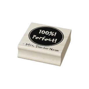"100%! Perfect!" Tutor Feedback Rubber Stamp