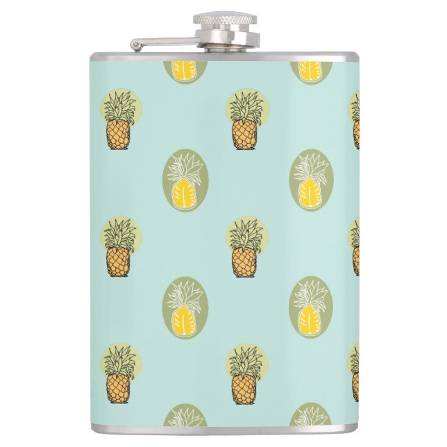 100% pineapple hip flask (Front)