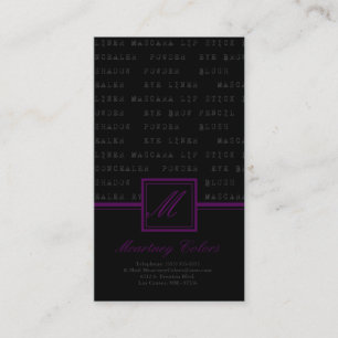 100 Plum Purple Make Up Words Artist Business Card