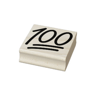 100 Points Emoji Wood Art Stamp