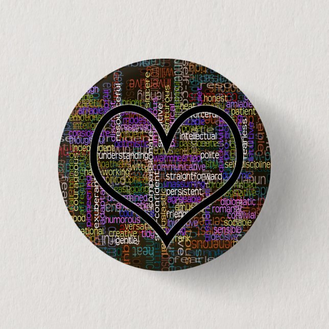 100 Positive Words 3 Cm Round Badge (Front)