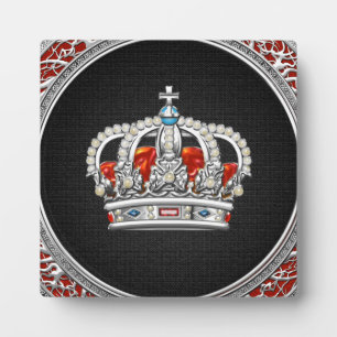 [100] Prince-Princess King-Queen Crown [Silver] Plaque
