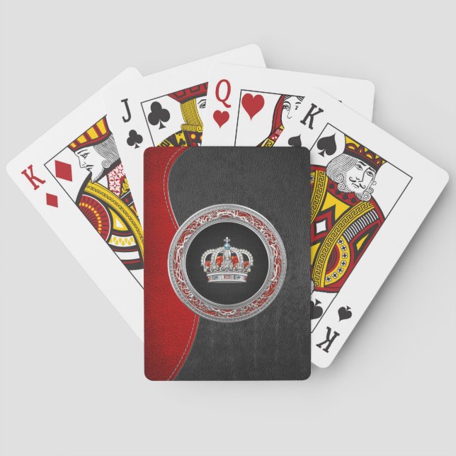 [100] Prince-Princess King-Queen Crown [Silver] Playing Cards (Back)