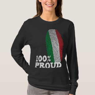 100 Proud Italy fingerprint flag for Proud Italian T-Shirt
