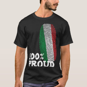100 Proud Italy fingerprint flag for Proud Italian T-Shirt