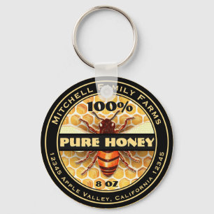 100% Pure Honey Key Ring