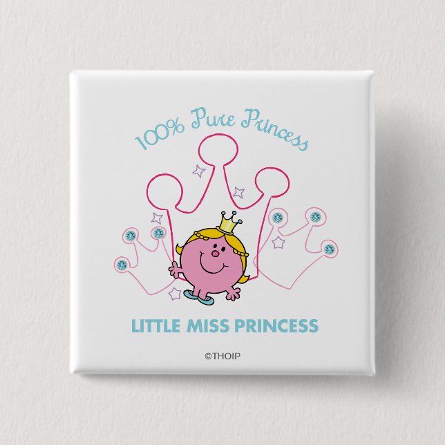 100% Pure Princess - Little Miss Princess 15 Cm Square Badge (Front)