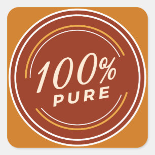 100% Pure Product Quality Square Sticker