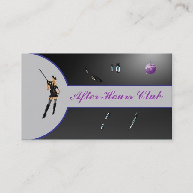 100 Purple and Black Lingerie Show Business Card (Front)