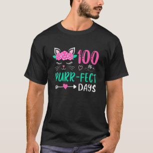 100 Purr Fect Days Cute Cat Student School  2 T-Shirt