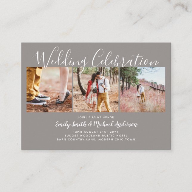 100 Quality Budget PHOTO Wedding Invites SMALL (Front)