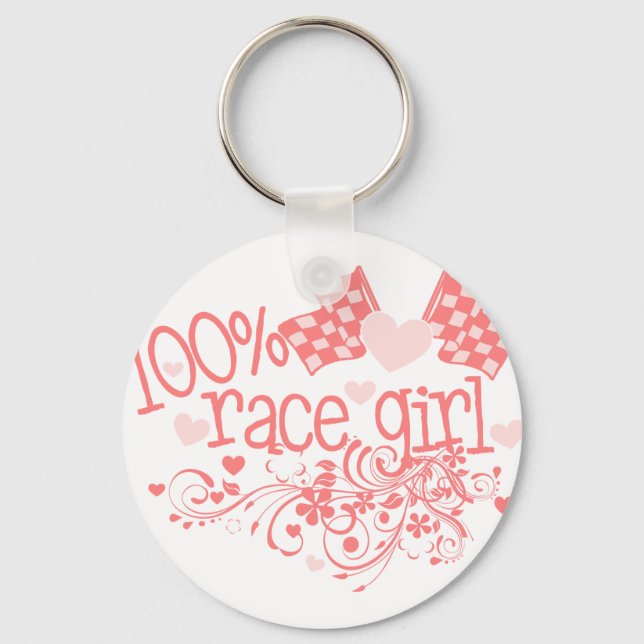 100% Race Girl Key Ring (Front)