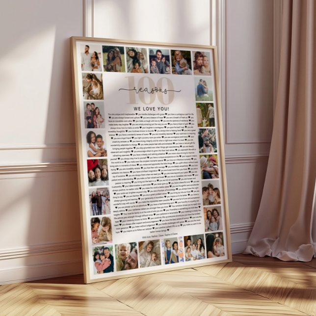 100 Reasons We Love You Photo Collage Keepsake Poster (Creator Uploaded)