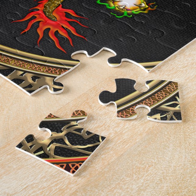 [100] Red and Yellow Dragons Jigsaw Puzzle (Side)
