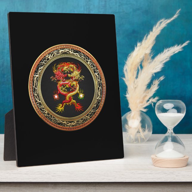 [100] Red and Yellow Dragons Plaque (Side)