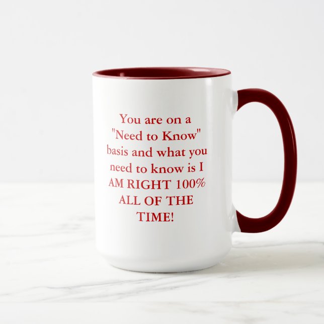 100% RIGHT ALL THE TIME MUG (Right)