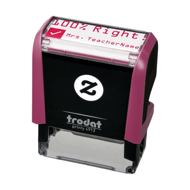 "100% Right!" + Custom Tutor Name Self-inking Stamp (Product)
