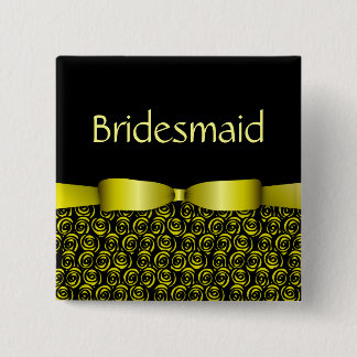 100 Rosettes Wedding Bridesmaid Buttons - Gold