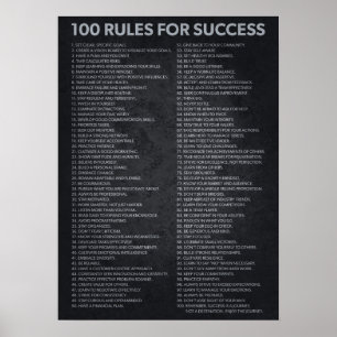 100 Rules For Success - Motivational Poster