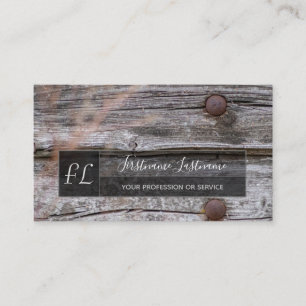 100% rustic natural organic wooden monogram busine business card